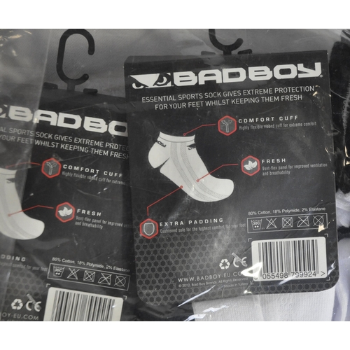 343 - 4 PACKS OF 3 PAIRS BAD BOY SPORTS ANKLE SOCKS. SIZE 8.5 - 10.5 (A60)