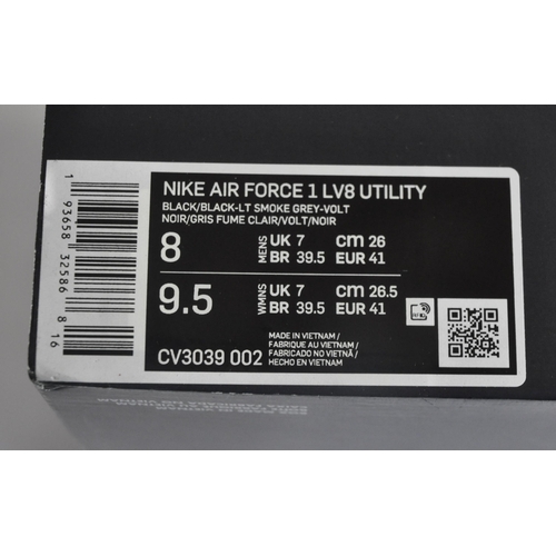 351 - PAIR BLACK NIKE AIR FORCE 1 LV8 UTILITY SHOES UK size 7 (A44)