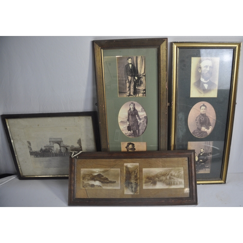 352 - VARIOUS FRAMED PHOTOGRAPHS AND MIRRORS