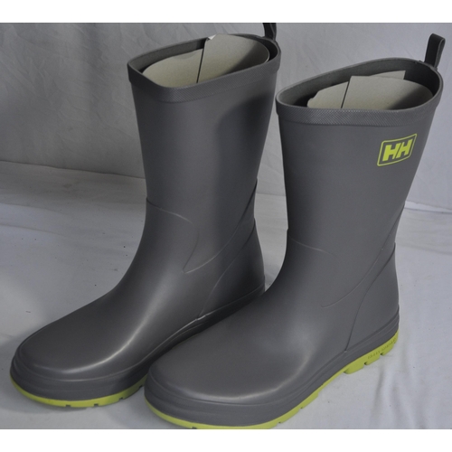 362 - 2 PAIR HELLY HANSEN MIDSUND2 DARK GULL GREY WELLINGTON BOOTS (SIZE UK12/47) - NEW & BOXED (A32,A... 