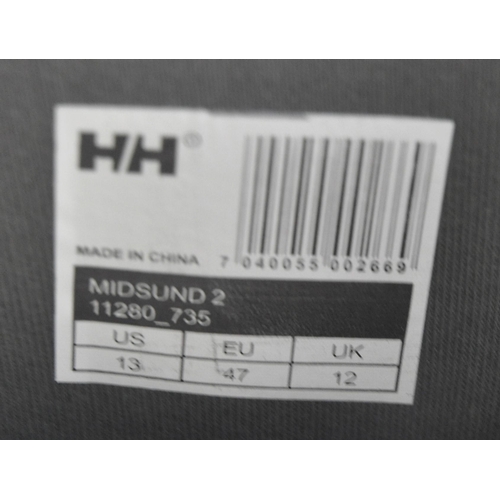 362 - 2 PAIR HELLY HANSEN MIDSUND2 DARK GULL GREY WELLINGTON BOOTS (SIZE UK12/47) - NEW & BOXED (A32,A... 