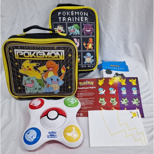 45 - QUANTITY OF POKEMON CARDS, GAMES, CASES AND OFFICAL SNAPBACK
