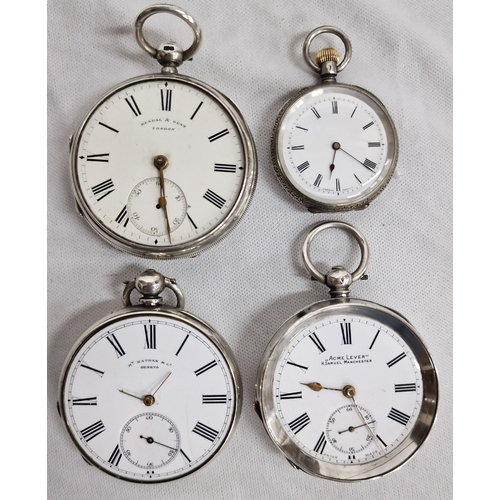 BUNDLE OF STERLING SILVER POCKET WATCHES INCLUDING KENDON DENT 1885 ...