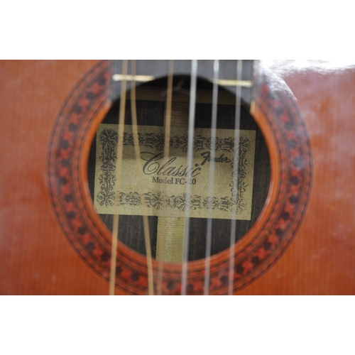 22 - FENDER CLASSIC MODEL FC-20 ACOUSTIC GUITAR IN HARD SHELL CASE