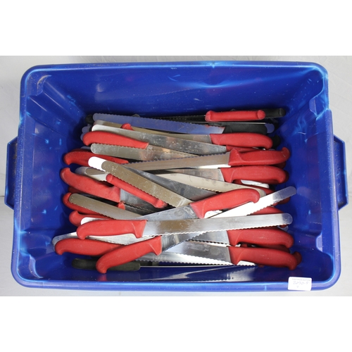 35 - CRATE OF VICTORINOX KNIVES WITH SERRATED EDGES