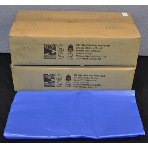 40 - 2 BOXES OF 200 BLUE REUSE SACK 90L 12KG