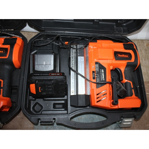 69 - 2 VANHAUS AIR IMPACT BATTERY OPERATED NAIL AND STAPLE GUNS