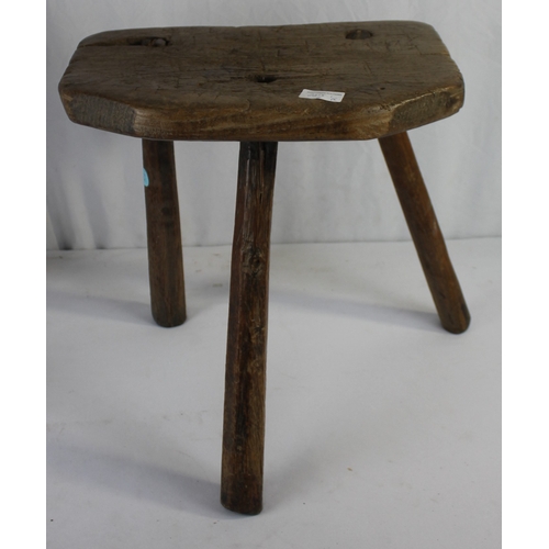 80 - MILKING STOOL AND WHITE PAINTED STOOL