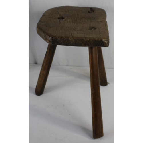 80 - MILKING STOOL AND WHITE PAINTED STOOL