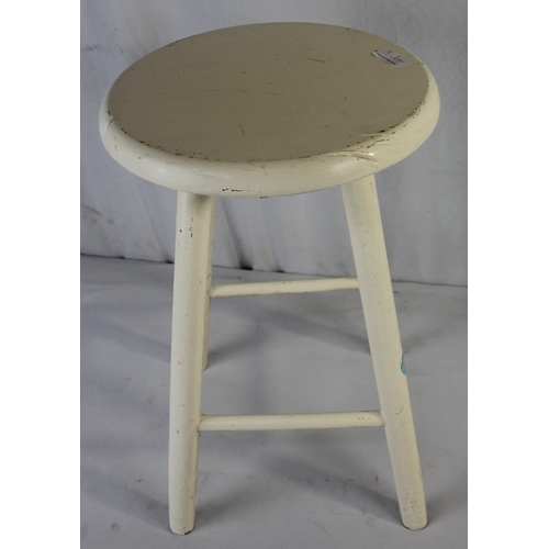 80 - MILKING STOOL AND WHITE PAINTED STOOL