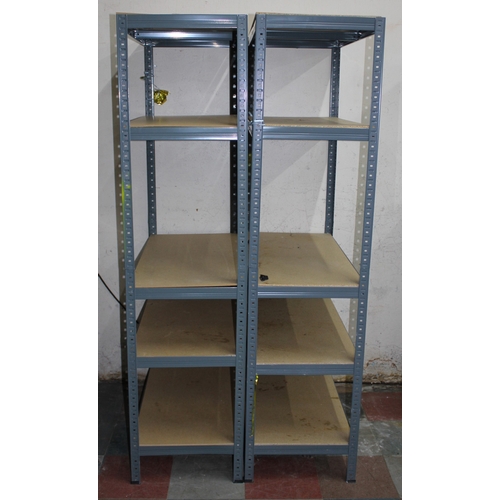 102 - 2 GREY METAL SHELF UNITS