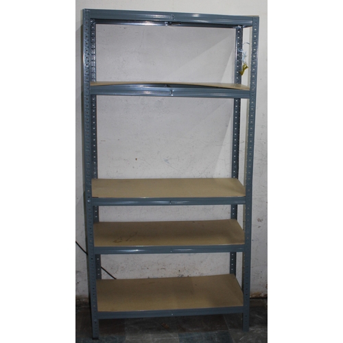 102 - 2 GREY METAL SHELF UNITS