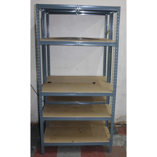 102 - 2 GREY METAL SHELF UNITS