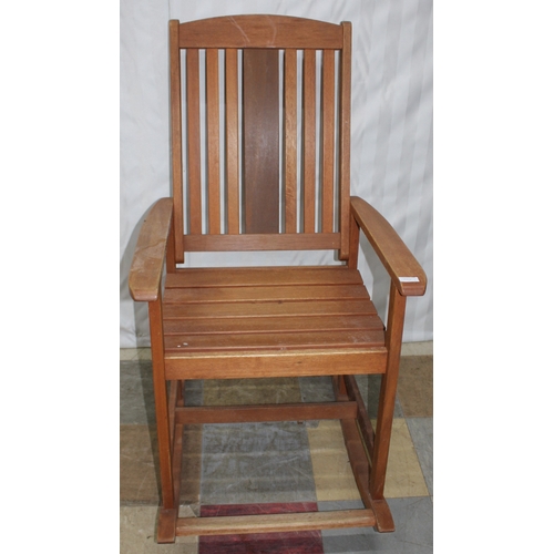 108 - GARDEN ROCKING CHAIR AND FOLDING SIDE TABLE