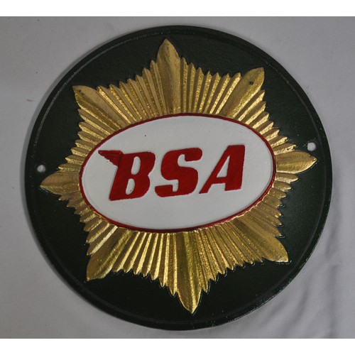 132 - REPRODUCTION BSA MOTORCYCLE PLAQUE