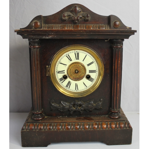 138 - 2 CLOCKS IN NEED OF REPAIR - WALL CLOCK AND MANTLE CLOCK