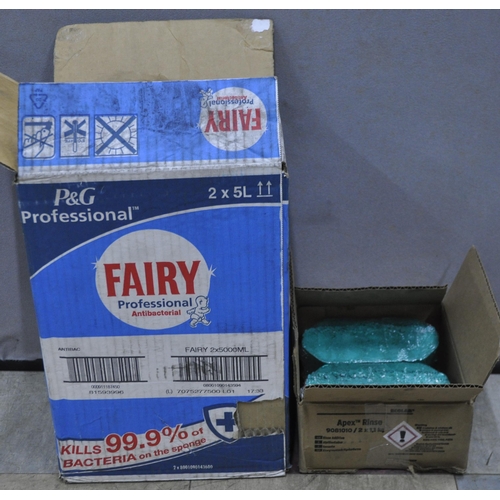 139 - 2 x 5L FAIRY PROFESSIONAL ANTIBACTERIAL WASHING UP LIQUID AND 2 x ECOLAB 1.1KG RINSE ADDITIVE