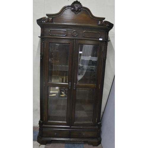 87 - DOUBLE DOOR GLAZED REPRODUCTION DISPLAY CABINET