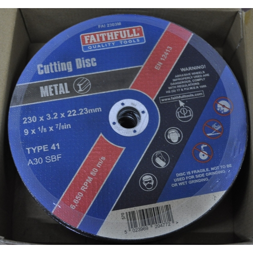 2 - BOX OF 25 FAITHFUL TOOLS METAL CUTTING DISCS