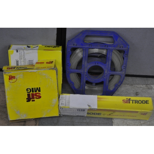 6 - BOX OF SIFTRODE WELDING ELECTRODES, REEL OF TYPE 201 STAINLESS STEEL, 2 REELS SIFMIG WELDING WIRE