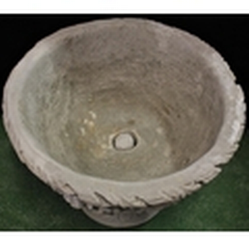 14 - LARGE STONEWORK URN DECORATED WITH ACANTHUS LEAVES (IN 2 PIECES) - OPTION OF LOT 15