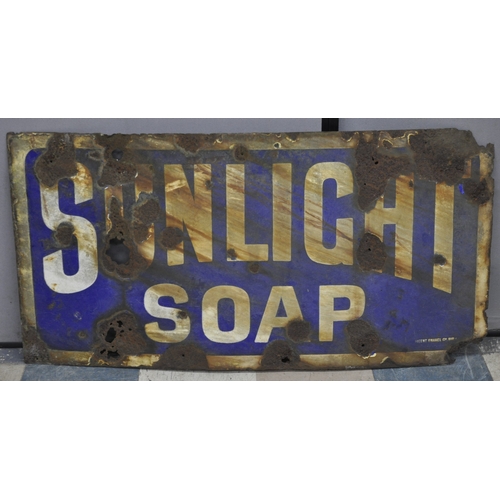 24 - SUNLIGHT SOAP METAL SIGN BY PATENT ENAMEL CO.LTD BIRMINGHAM