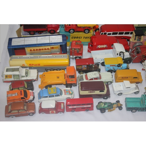 38 - CRATE OF PLAYWORN DIE CAST SCALE MODEL VEHICLES