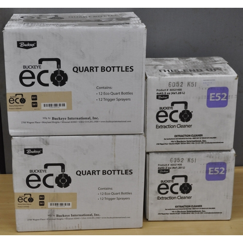 46 - 8 x BUCKEYE ECO TRAFFIC LANE CLEANER FOR CARPET AND UPHOLSTERY AND 2 BOXES BUCKEYE ECO BOTTLES WITH ... 