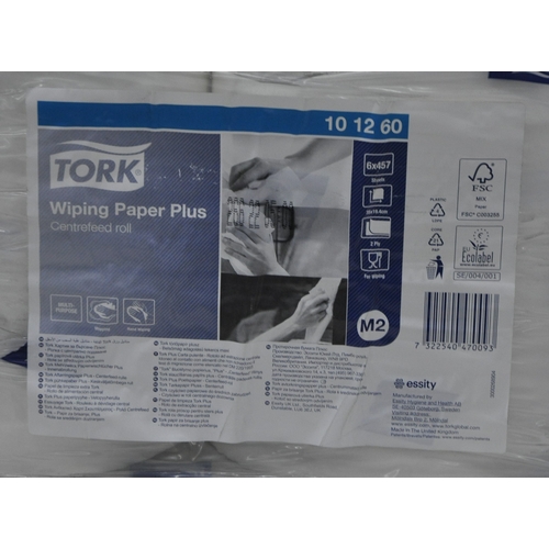 56 - 4 PACKS OF 6 TORK WIPING PAPER PLUS