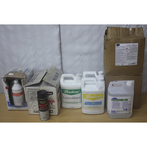 58 - 4 x DIVERSEY FLOOR CLEANER 5L, 2 x BUCKEYE ODOUR COUNTERACTANT 3.8L, 1 x BUCKEYE LIQUIDMAX FINISH 3.... 