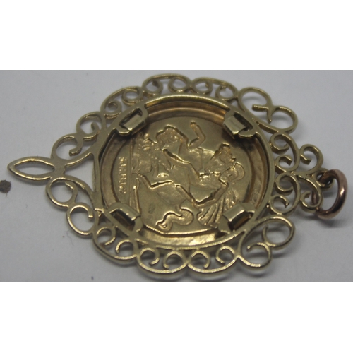 240 - ST GEORGE MEDALLION IN MOUNT - NO MARKINGS (2.4g)