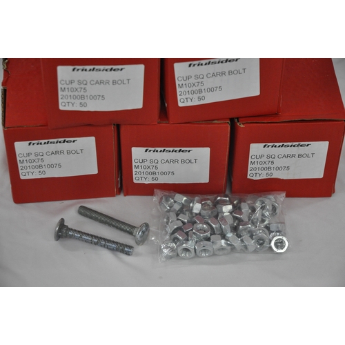 3 - 5 BOXES OF FRIULSIDER M10X75 BOLTS - 50 PER PACK.  WITH OPTION OF LOT 4