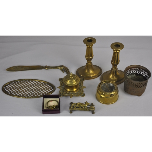 11 - MISCELLANEOUS BRASSWARE AND ROBERTS RADIO