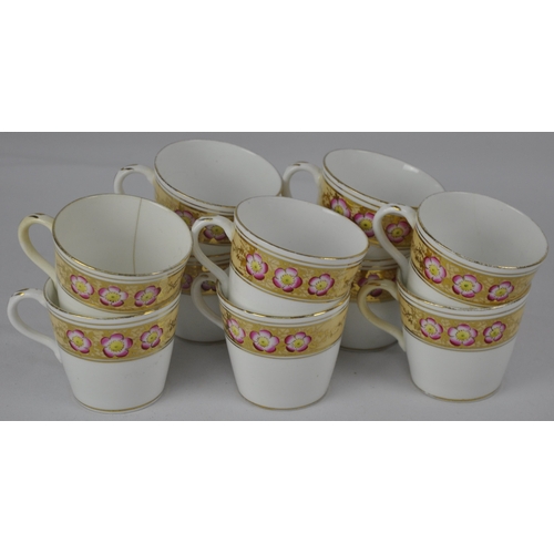 15 - TEA SET WITH GILT AND FLORAL RIM