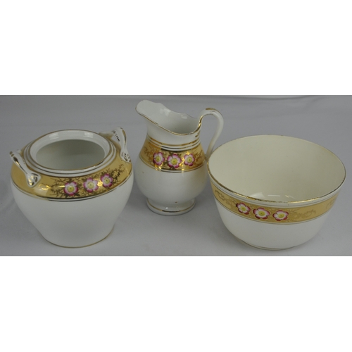 15 - TEA SET WITH GILT AND FLORAL RIM