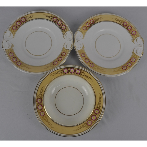 15 - TEA SET WITH GILT AND FLORAL RIM