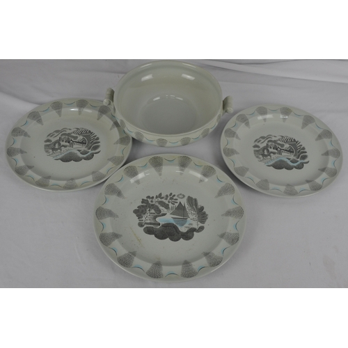 18 - VARIOUS ITEMS DINNERWARE INCLUDING TUREENS, PLATES, QUANTOCK DESIGN CHEESE PLATE AND COVER