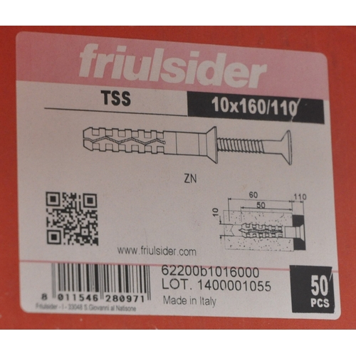 40 - 1 BOX OF FRIULSIDER 10 x 160/110 FIXINGS - 500 PER BOX.  WITH OPTION OF LOTS 41 AND 42