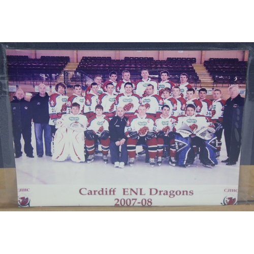 70 - FRAMED CARDIFF DRAGONS (2007-08) ICE HOCKEY JERSEY