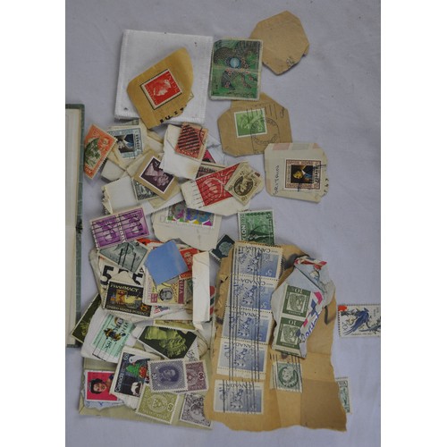 88 - 4 ALBUMS AND CIGAR BOX OF VARIOUS STAMPS