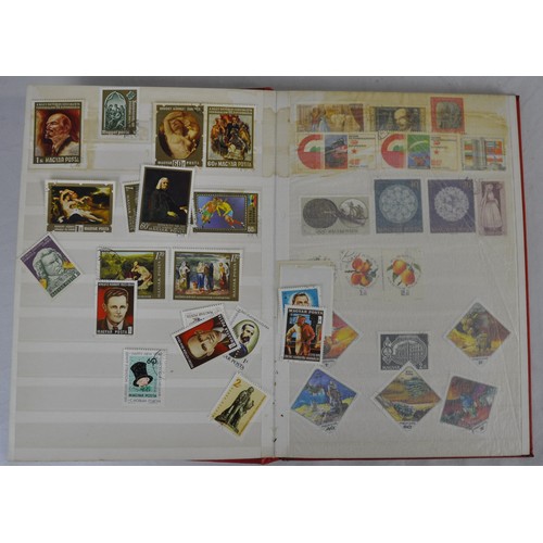 88 - 4 ALBUMS AND CIGAR BOX OF VARIOUS STAMPS