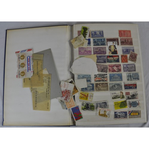 88 - 4 ALBUMS AND CIGAR BOX OF VARIOUS STAMPS