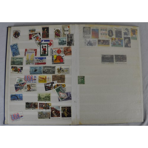 88 - 4 ALBUMS AND CIGAR BOX OF VARIOUS STAMPS