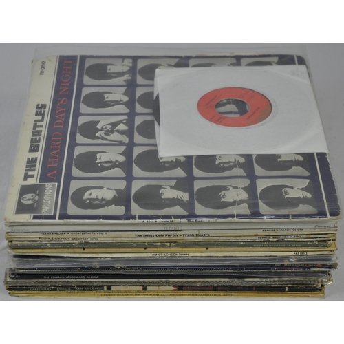 91 - 4 CASES OF VINYL LP RECORDS AND CRATE OF SINGLE RECORDS