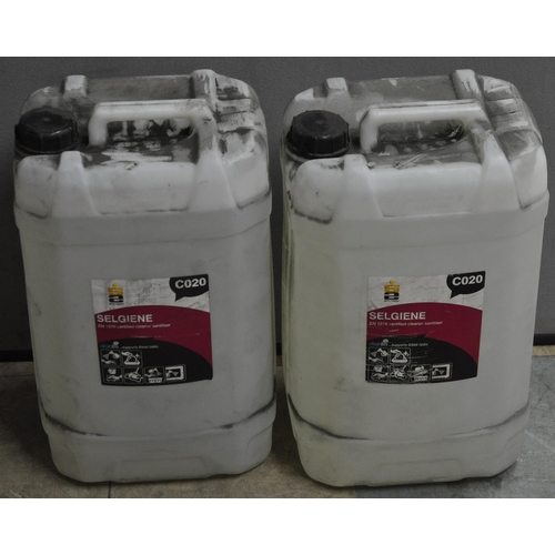 8 - 2 x 25L SELGIENE FOOD GRADE CONCENTRATED CLEANER SANITISER FOR CATERING, HOSPITALS OR SCHOOLS