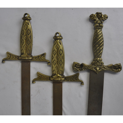 120 - VINTAGE LEON PAUL EPEE AND 3 LARGE DISPLAY SWORD ORNAMENTS