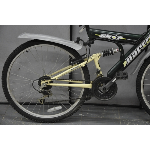 127 - 2 BIKES - GARY FISHER 21 SPEED MOUNTAIN BIKE  WITH FRONT SUSPENSION AND HARLEM SHOT DUAL S... 