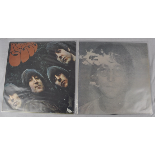 133 - 4 VINYL RECORDS - JOHN LENNON IMAGINE 1971 WITH ORIGINAL POSTCARD INSERT PAS 10004, JOHN LENNON/YOKO... 