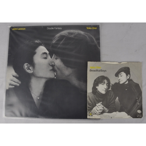 133 - 4 VINYL RECORDS - JOHN LENNON IMAGINE 1971 WITH ORIGINAL POSTCARD INSERT PAS 10004, JOHN LENNON/YOKO... 