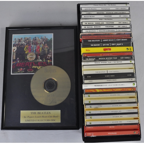 140 - 5 BEATLES COLLECTORS DISCS AND VARIOUS BEATLES CDS, CASSETTES AND DVD